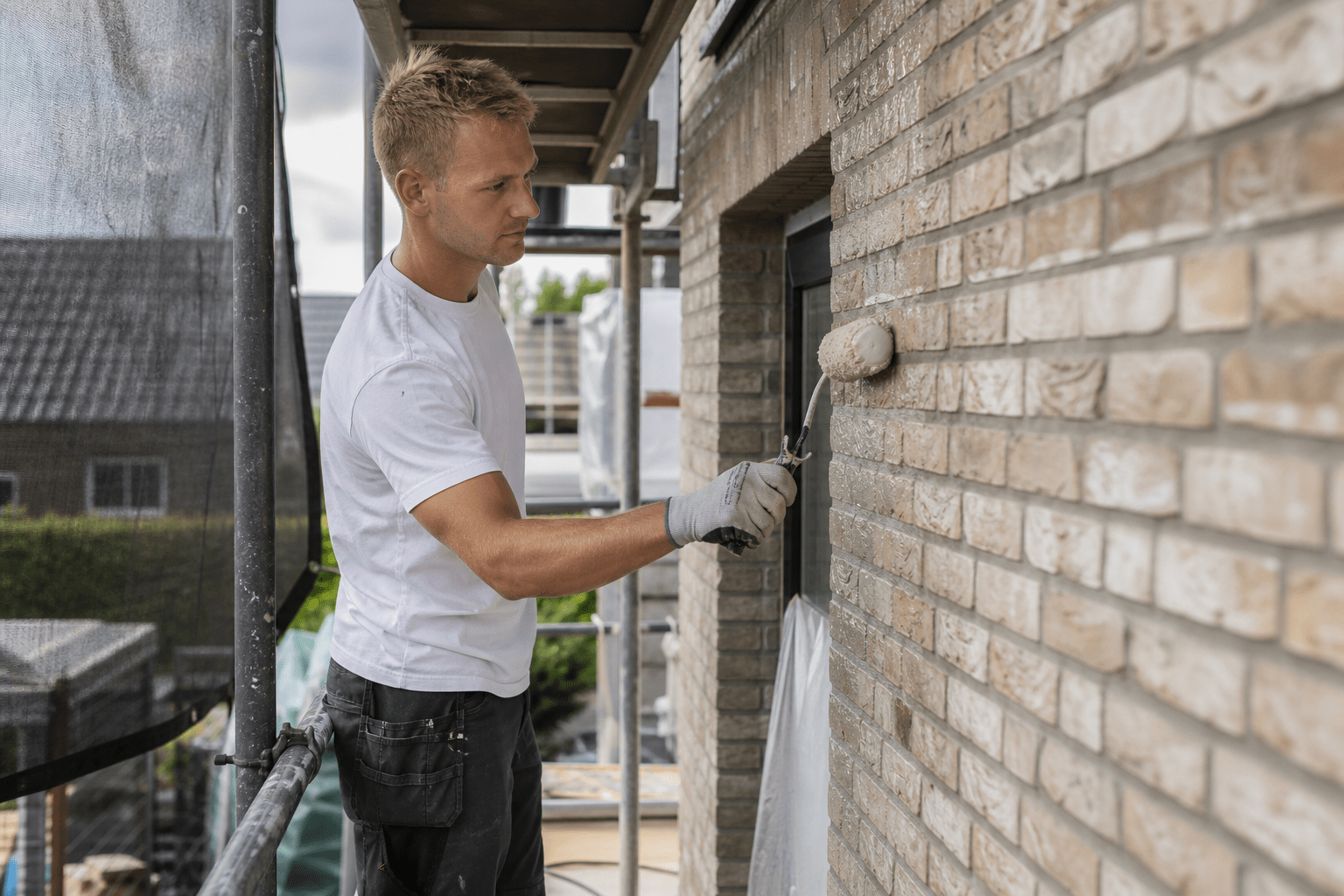 impregneermiddel aanbrengen op gevel voor bescherming tegen vocht en vuil
